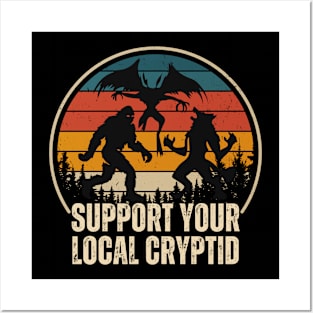 Support Your Local Cryptid, Funny Cryptid Posters and Art